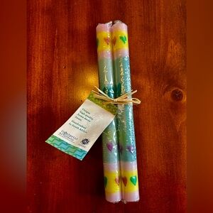 NWT Kapula South Africa Hand-Painted Heart Candles